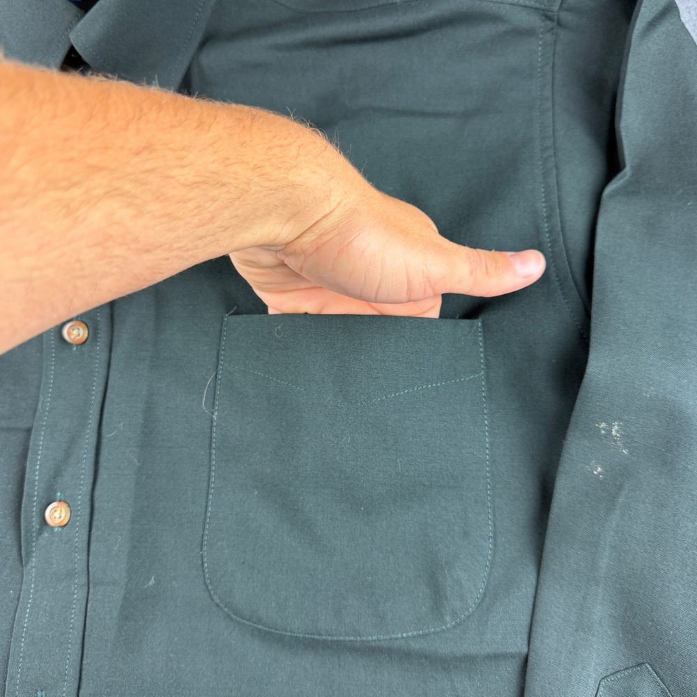 Vintage Sir Pendleton Shirt Mens M Green Button Down Virgin Worsted Wool Flannel - Picture 5 of 8